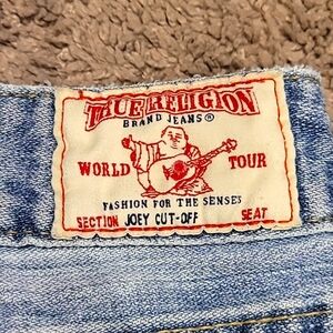 Light blue, true religion, mini shorts